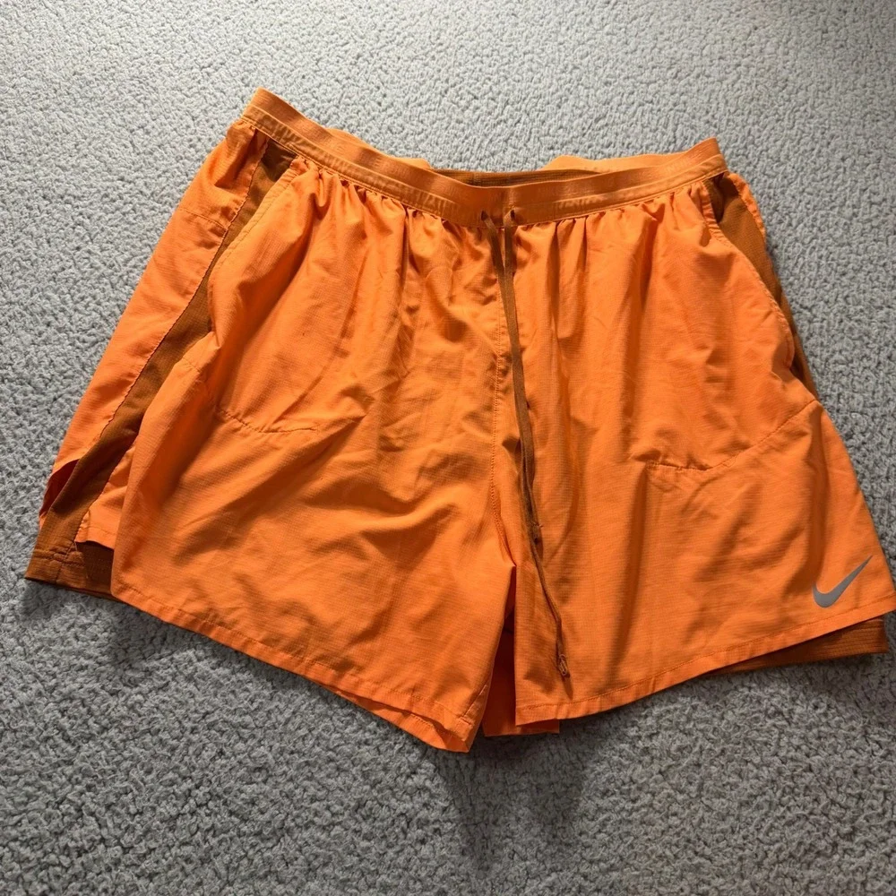 Nike Dri-FIT Stride Mens 5 Inch‎ 2-in-1 Running Shorts Orange DM4757-885 3XL